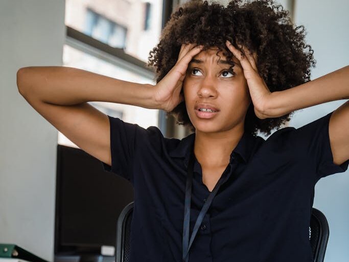 Frustrated Stressed Female Office Worker